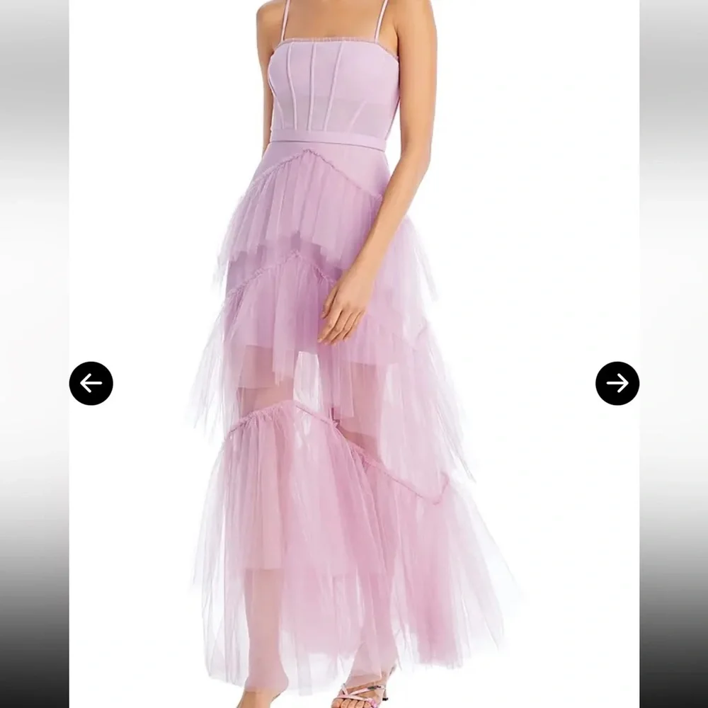 BCBGMaxAzria Tiered Tulle Evening Gown - Picture 6 of 8